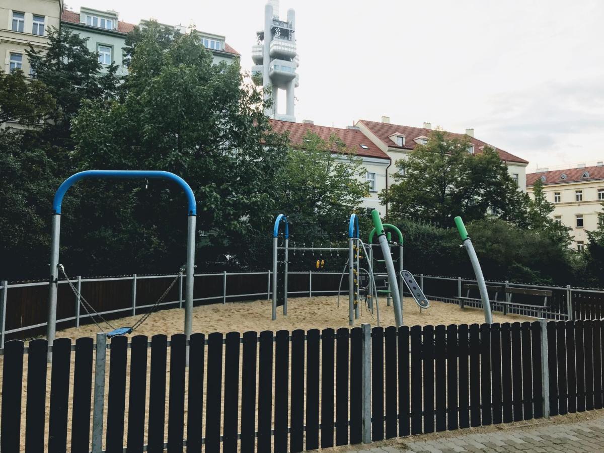 Modern Futuristic Apartment / Zizkov Tv Tower + Metro Station Прага Екстериор снимка